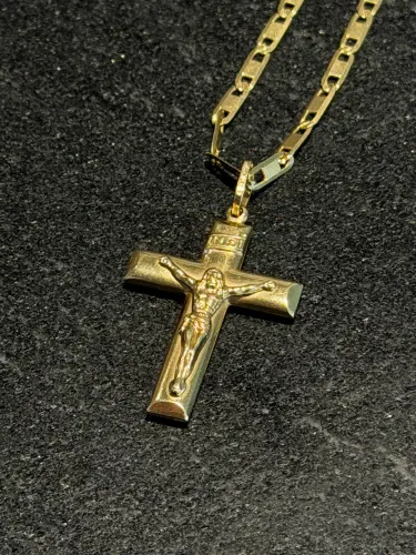 Corrente piastrine ouro 18k peça de fábrica