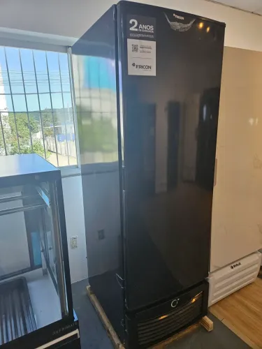 freezer porta cega 569 litros cor preta - 3 anos de garantia 