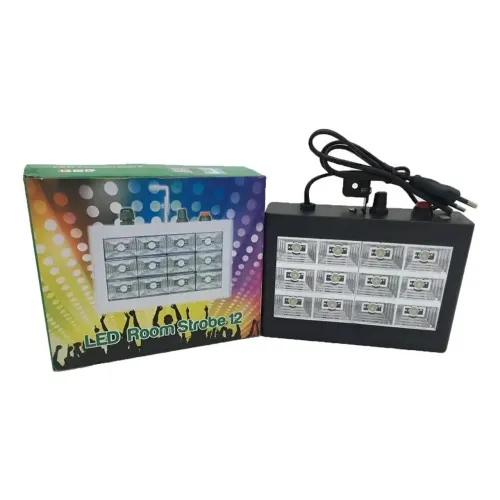 Strobo de led rgb 12leds branco 