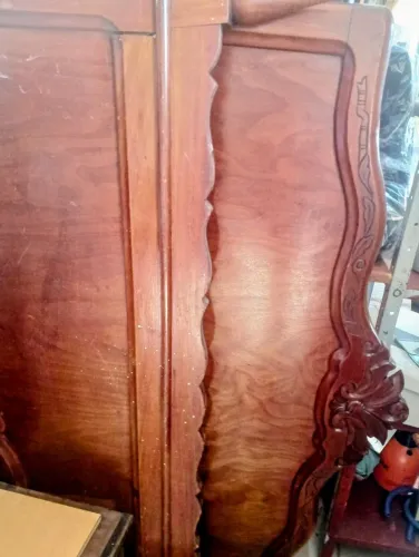 Cama De Casal Rústica Em Madeira Maciça 
