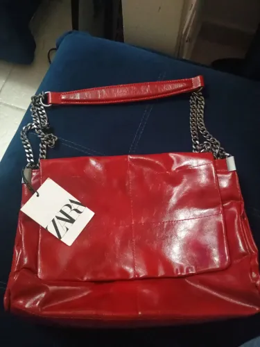 Bolsa Zara vermelha nova com etiqueta 