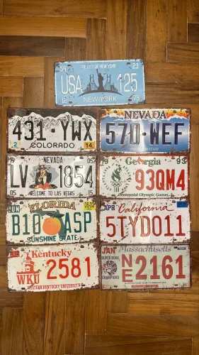 Placas de carros americanos Estados Unidos
