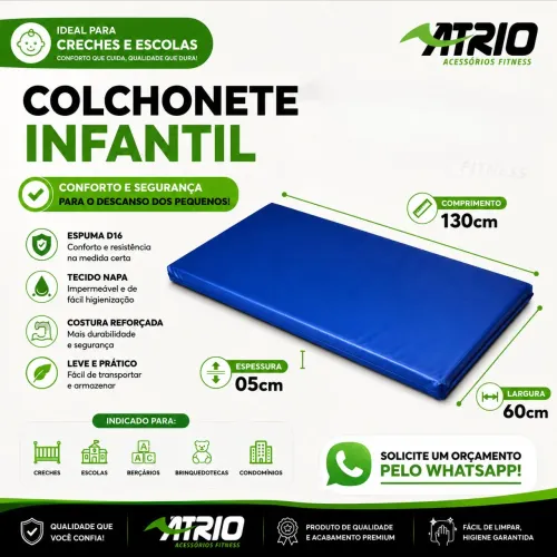 Colchonete Infantil D16 130x60x5cm | Napa Impermeável