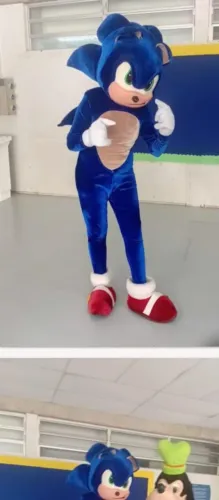 Vendo personagens vivos Sonic e Pateta 