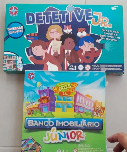 Brinquedos estrela Detetive Jr e Banco imobiliario Jr