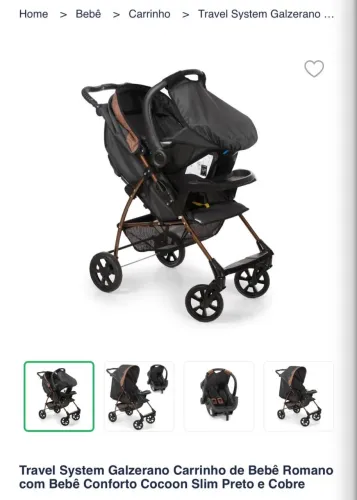 Carrinho de bebê + bebê conforto galzerano 