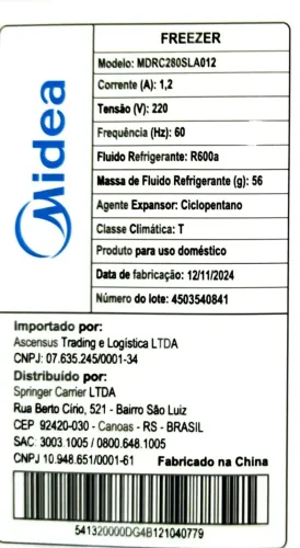 FREEZER MIDEA 200 LITROS IMPERDIVEL