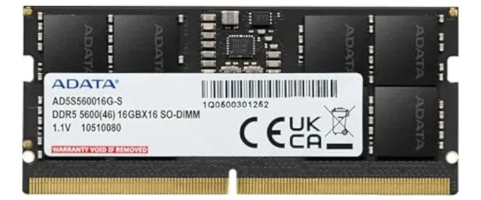 Memoria para notebook ADATA DDR5 Sodimm 16GB PC5-5600 MHz Nova 1 ano de garantia