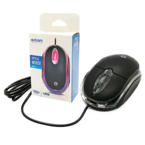 Mouse Exbom MS-9 USB LED 1000dpi para PC e Notebook