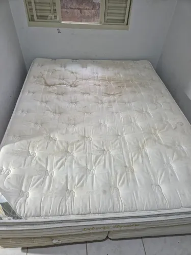 Cama de Casal Castor bem usada, acompanha box