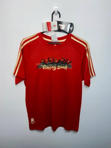 Camisa Olimpíadas Pequim China 2008 Original Adidas da Época - Na etiqueta
