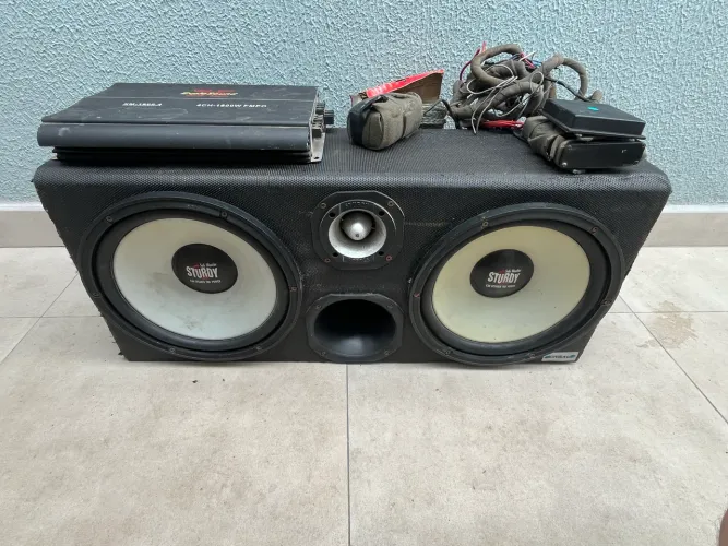 Kit Som Automotivo: Módulo ExploSound 1600W + Caixa Dupla 12"