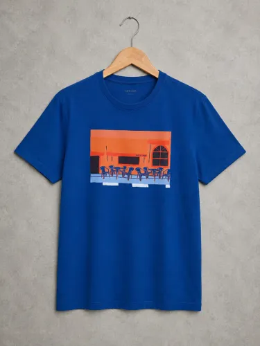 Camiseta Hering Comfort Azul Estampada Masculina M