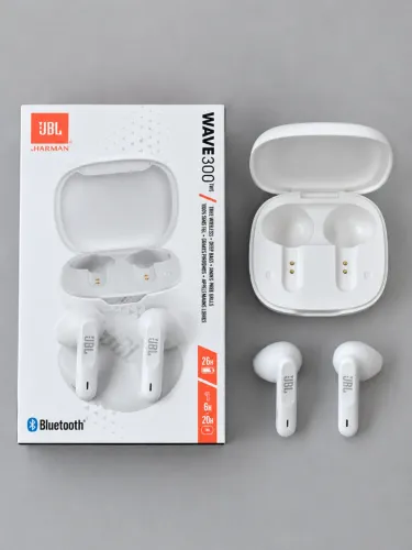 Fones de ouvido JBL sem fio com case Branco