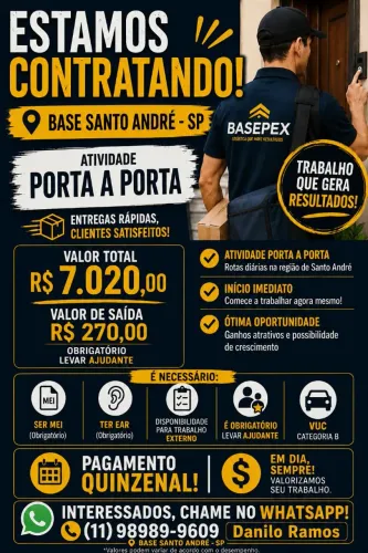 Vagas motorista entregador mercado livre