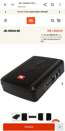 Subwoofer JBL Slim automotiva