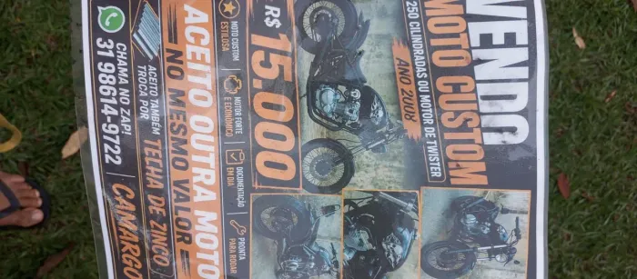Custom 250 cilindradas vendo ou troco aceito moto de 150 na negociação zap *
