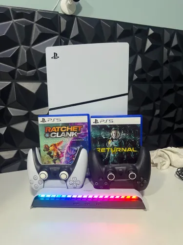 PS5 Mídia Física Completo + 2 Controles + 2 Jogos + NF