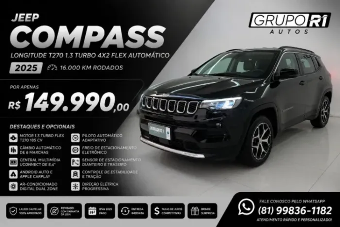 Jeep Compass Long. T270 1.3 TB 4X2 Flex AUT 2025
