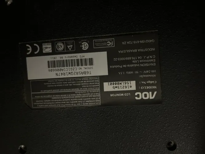Monitor LED AOC 15,6? (e1621Swb) ? R$ 120