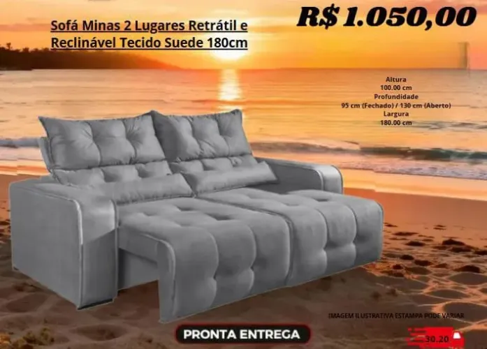Sofá Retrátil Minas