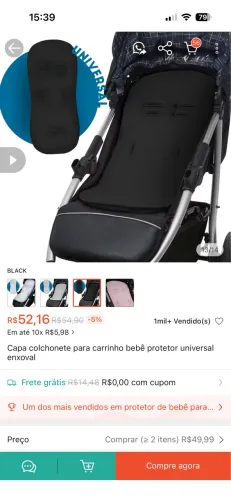 Colchonete carrinho bebe universal