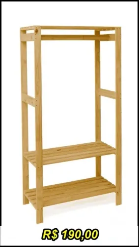 Araras Cabideiros Closet Pinus Tratado