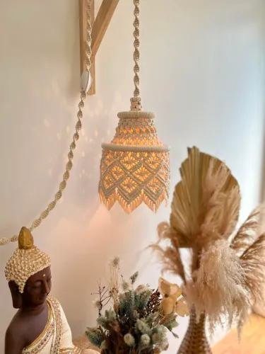 Luminária Hemera em macramê