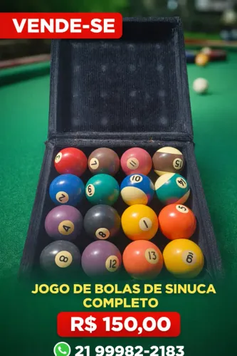 Jogo de Bolas de Sinuca Completo + Estojo