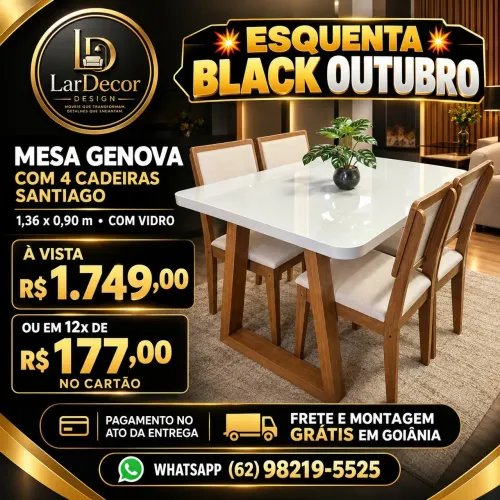 MESA GENOVA C/ 4 CADEIRAS SANTIAGO