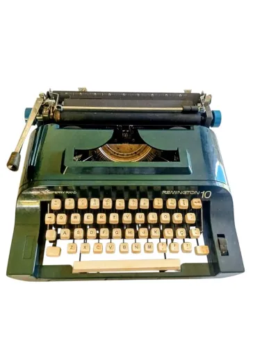 Antiga máquina de escrever Remington Sperry Rand10 no estojo original
