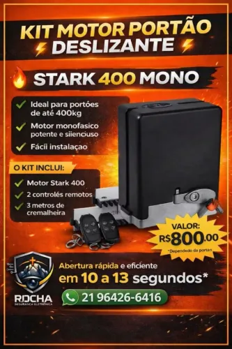 KIT MOTOR PORTÃO DESLIZANTE STARK 400 MONO ?