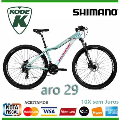 Bike Kode Aro 29, até 10X s/Juros Toda Shimano 18V, Tamanho 18, Novíss, Nota Fiscal e Gar