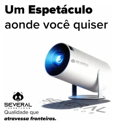 Projetor Smart Portátil Full HD / 4K - Android 11 - Branco (NOVO/LACRADO)