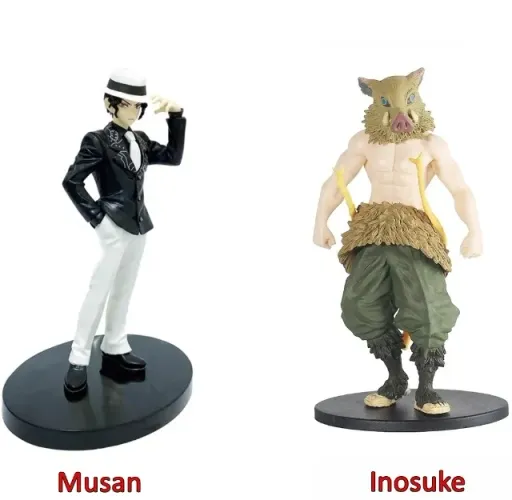 Demon Slayer Inosuke E Musan Action Figure S/Caixa Kimetsu no yaiba 2 em 1