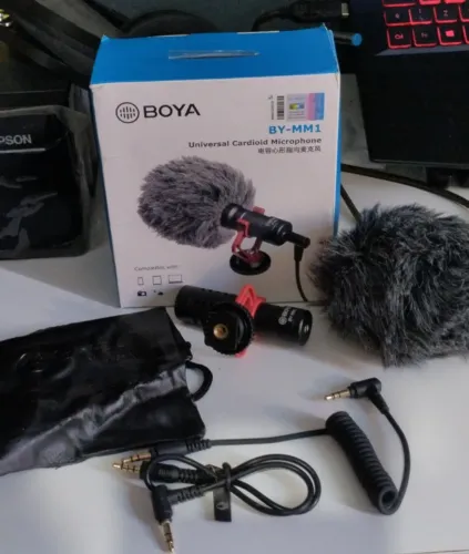 Microfone Condensador BY-MM1 BOYA Para Celular, Tablets e Camera DSLR