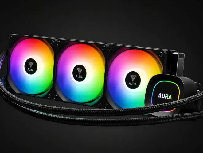 Water Cooler AURA GL360 LITE ARGB 360mm Preto - Novo/Lacrado