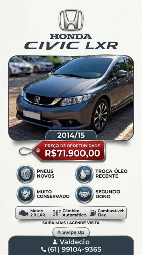 Honda Civic Sedan LXR 2.0 Flexone 16V Aut. 4P 2015