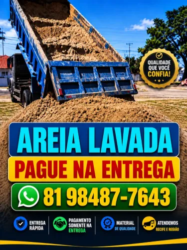 Areia lavada grossa média fingir! PAGUE SOMENTE NA ENTREGA, RECIFE E REGIÃO METROPOLITANA!