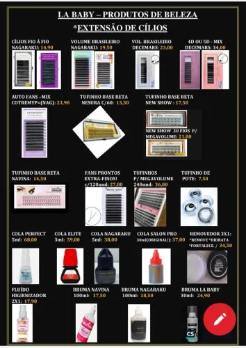 Produtos para extensão de cilios....