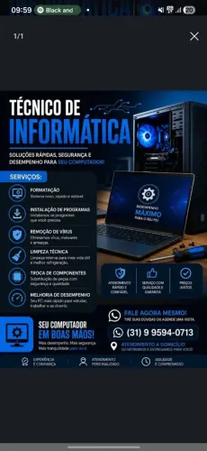 Técnico informática- Atendimento a domicílio