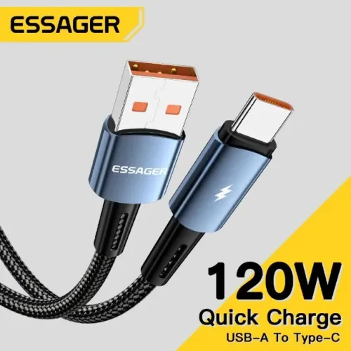 Cabo Essager 120W USB para USB-C Carregamento Ultra Rápido