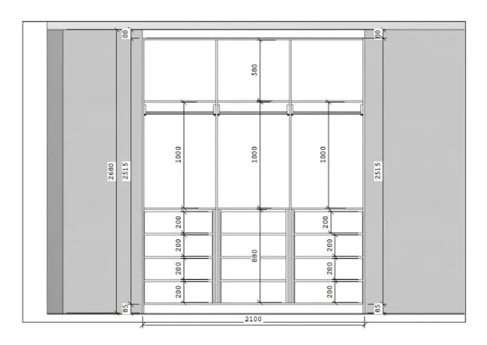 Guarda Roupas Planejado 3 Portas de Correr 100% MDF