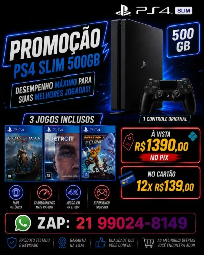 PS4 Slim - Loja Física 