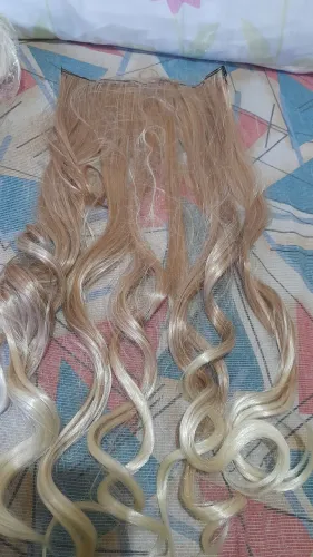 Aplique tic tac loiro mel com mecjas nas pontas 70 cm não foi.usado