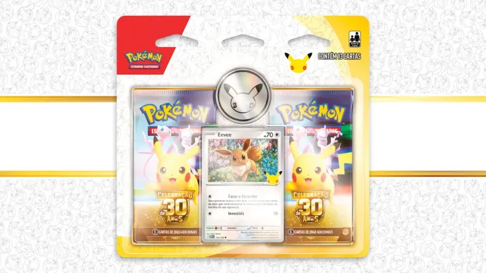 Case com 12 Blisters Duplos de Celebração de 30 Anos Pokémon TCG
