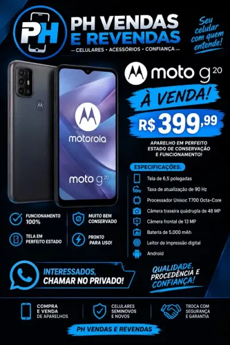 Moto G20 Semi Novo - Em Perfeito Estado de Funcionamento e crônico