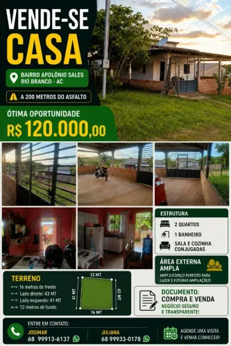 Casa no Apolônio Sales, loteamento Santa luzia