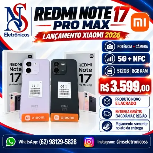 Redmi Note 17 Pro Max 512gb+8gb Ram 5g Dual Sim+esim Nfc Preto Roxo (cloud Blush) Xiaomi