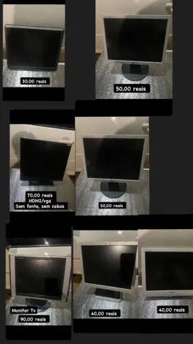 varios monitores de diversas marcas , funcionando perfeitamente